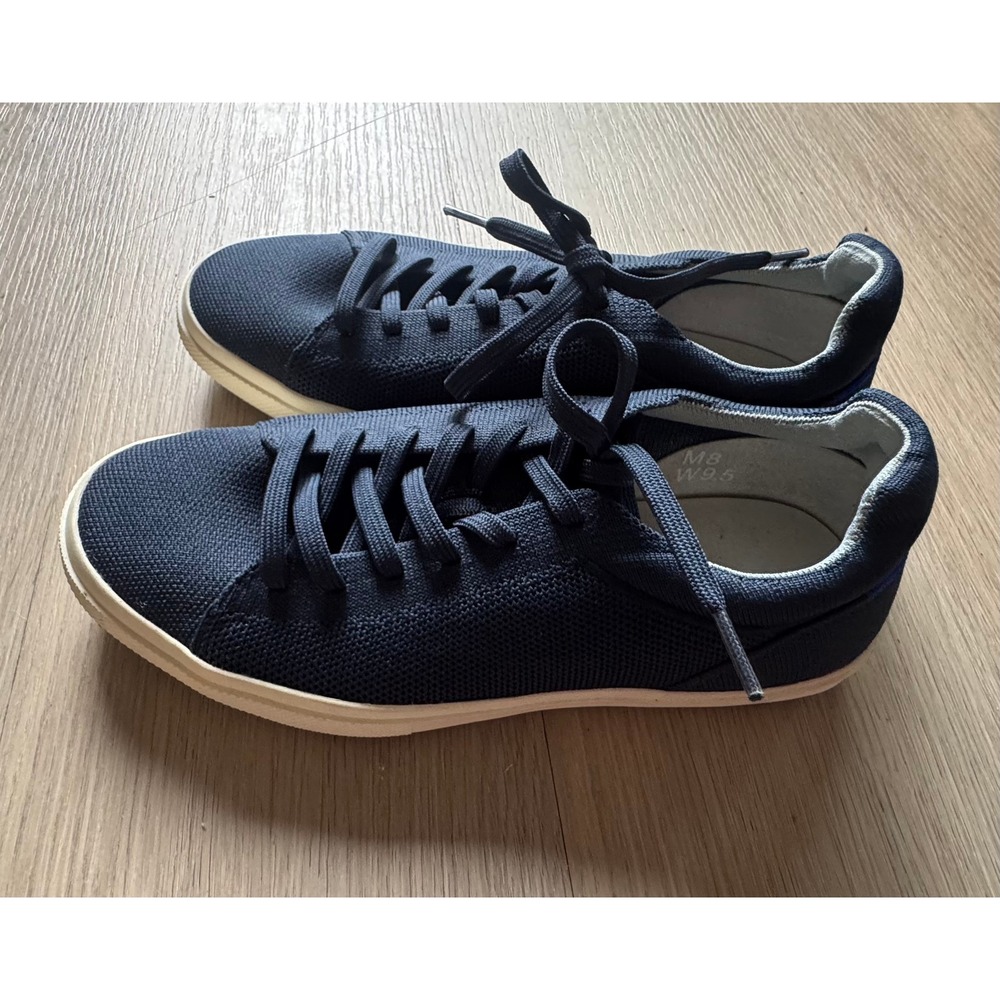 Rothy's RS01 Navy Blue Lace Up Knit Sneakers Mens 8 Womens 9.5‎ Eco Friendly